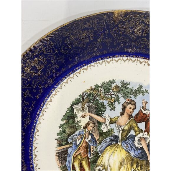 Salem China Imperial 23k gold Service Plate Blue 10.75” - Picture 4 of 10